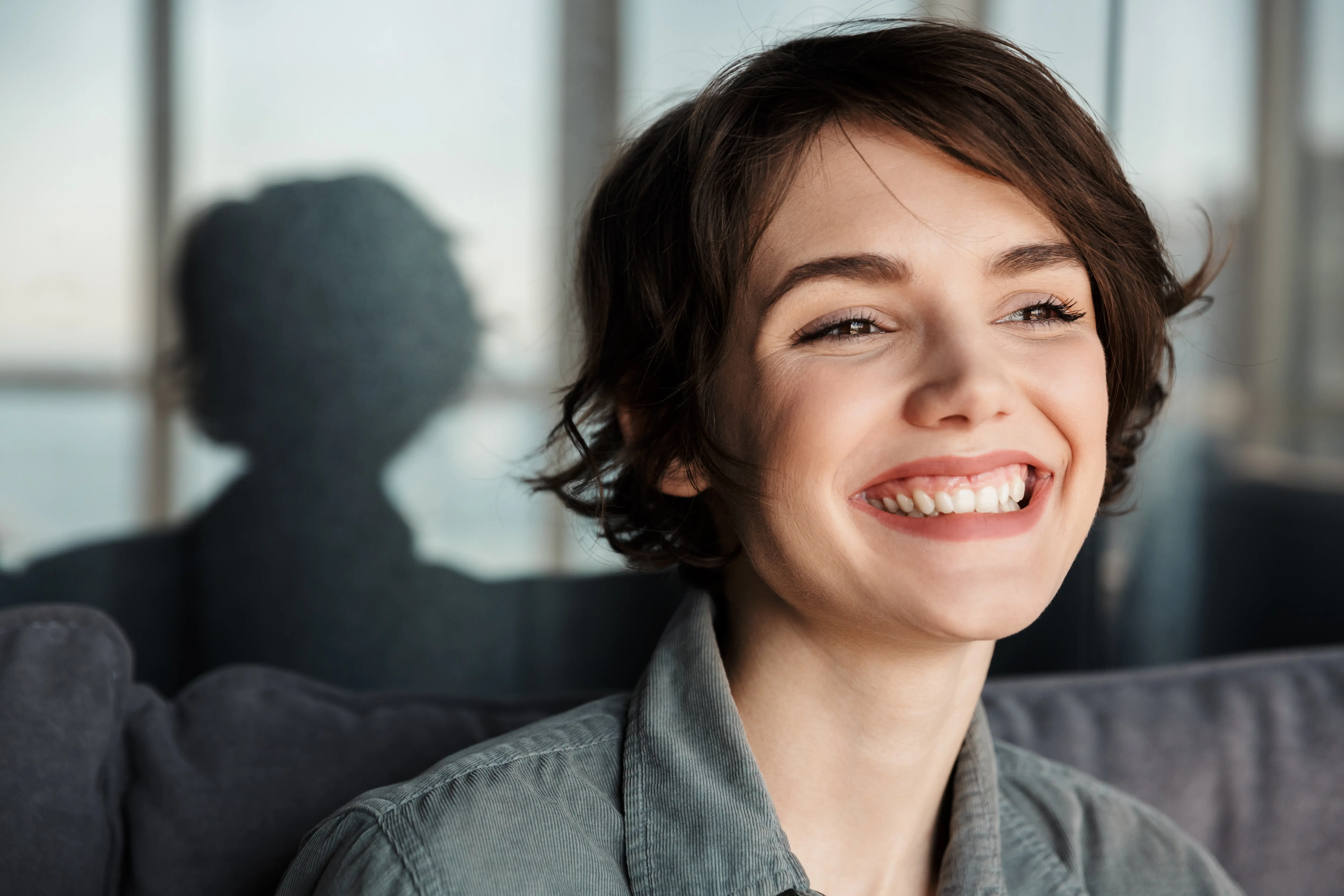 woman smiling